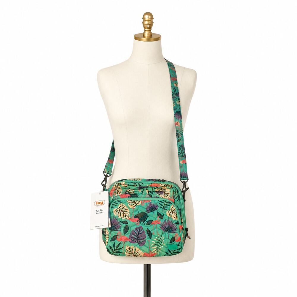 NWT Lug Ranger RFID Crossbody Bag Flamingo Mint Tropical Print